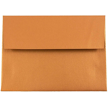 JAM Paper A6 Metallic Invitation Envelopes, 4 3/4&quot; x 6 1/2&quot;, Copper Stardream, 250/BX