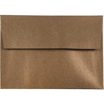 JAM Paper A6 Metallic Invitation Envelopes, 4 3/4&quot; x 6 1/2&quot;, Bronze Stardream, 50/BX