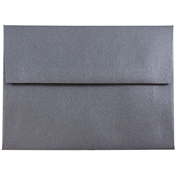 JAM Paper A6 Metallic Invitation Envelopes, 4 3/4&quot; x 6 1/2&quot;, Anthracite Stardream, 25/PK