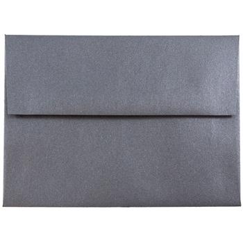 JAM Paper A6 Metallic Invitation Envelopes, 4 3/4&quot; x 6 1/2&quot;, Anthracite Stardream, 50/PK