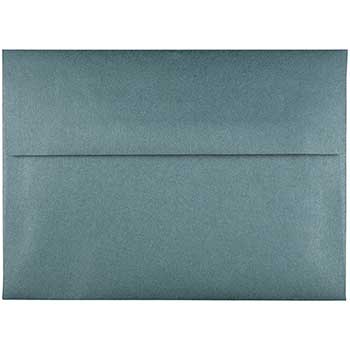 JAM Paper A7 Metallic Invitation Envelopes, 5 1/4&quot; x 7 1/4&quot;, Malachite Stardream, 50/BX