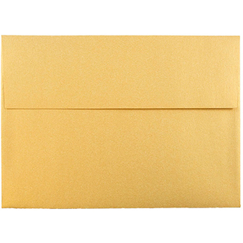 JAM Paper A7 Metallic Invitation Envelopes, 5 1/4&quot; x 7 1/4&quot;, Gold Stardream, 50/BX