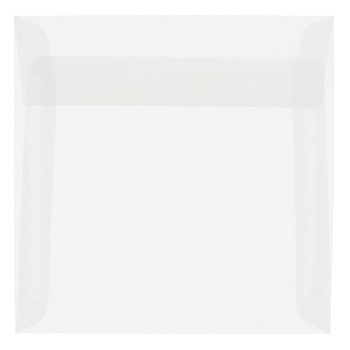 JAM Paper Square Translucent Vellum Invitation Envelopes, 8 1/2&quot; x 8 1/2&quot;, Clear, 50/PK
