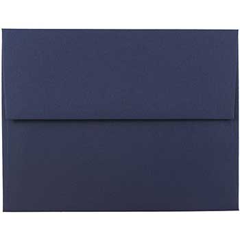 JAM Paper A2 Premium Invitation Envelopes, 4 3/8&quot; x 5 3/4&quot;, Navy Blue, 50/BX