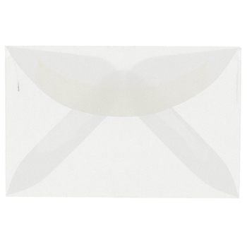 JAM Paper Translucent Vellum Mini Envelopes, 2 5/16&quot; x 3 5/8&quot;, Clear, 100/PK