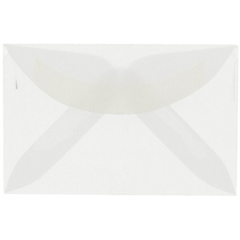 JAM Paper 3Drug Translucent Vellum Mini Envelopes, 2 5/16&quot; x 3 5/8&quot;, Clear, 25/PK
