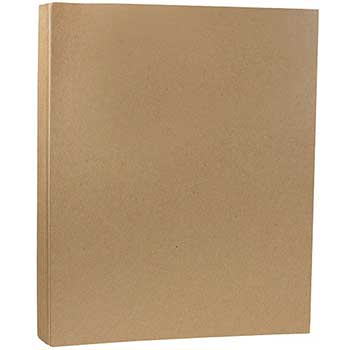 JAM Paper 100% Recycled Colored Matte Paper, 28 lb, 8.5&quot; x 11&quot;, Brown Kraft, 500 Sheets/Ream