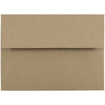 JAM Paper A6 Premium Invitation Envelopes, 4 3/4&quot; x 6 1/2&quot;, Brown Kraft Paper Bag, 50/BX