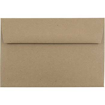 JAM Paper A9 Premium Invitation Envelopes, 5 3/4&quot; x 8 3/4&quot;, Brown Kraft Paper Bag, 25/PK