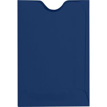 JAM Paper Credit Card Sleeves, 80 lb, 2 3/8 in x 3 1/2 in, Navy, 500/Box