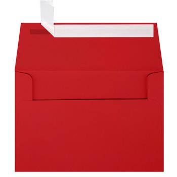 JAM Paper A4 Invitation Envelopes, 4-1/4 in x 6-1/4 in, 80 lb, Ruby Red, Peel and Seal, 500/Pack