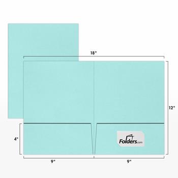 JAM Paper Two Pocket Presentation Folders, 100 lb, 9 in x 12 in, Seafoam, 500/Box