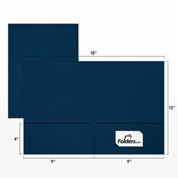 JAM Paper Two Pocket Presentation Folders, 100 lb, 9 in x 12 in, Nautical Blue Linen, 250/Case