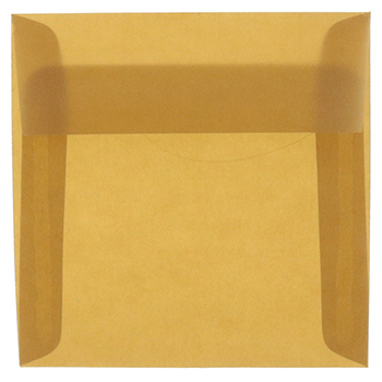 JAM Paper Square Translucent Vellum Invitation Envelopes, 5 1/2&quot; x 5 1/2&quot;, Earth Brown, 25/PK