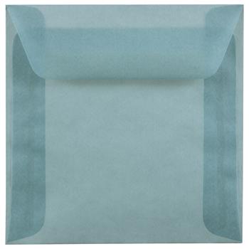 JAM Paper Translucent Vellum Invitation Envelopes, 6&quot; x 6&quot;, Ocean Blue, 25/PK