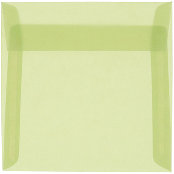 JAM Paper Square Translucent Vellum Invitation Envelopes, 6&quot; x 6&quot;, Leaf Green, 50/PK
