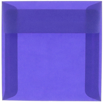JAM Paper Square Translucent Vellum Invitation Envelopes, 6&quot; x 6&quot;, Primary Blue, 250/BX