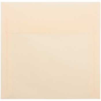 JAM Paper Translucent Vellum Envelopes, 6 1/2&quot; x 6 1/2&quot;, Spring Ochre, 50/BX