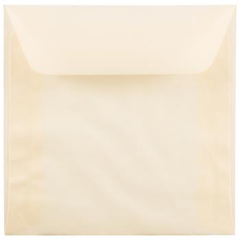 JAM Paper Square Translucent Vellum Invitation Envelopes, 8 1/2&quot; x 8 1/2&quot;, Spring Ochre, 25/PK