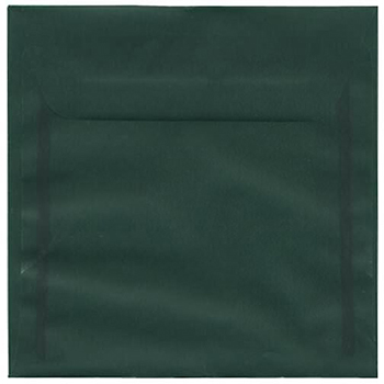 JAM Paper Square Translucent Vellum Invitation Envelopes, 8 1/2&quot; x 8 1/2&quot;, Racing Green, 25/PK