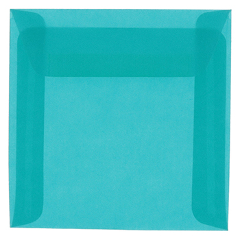 JAM Paper Square Translucent Vellum Invitation Envelopes, 8 1/2&quot; x 8 1/2&quot;, Aqua Blue, 25/PK