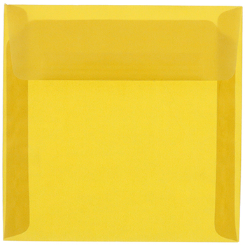 JAM Paper Square Translucent Vellum Invitation Envelopes, 8 1/2&quot; x 8 1/2&quot;, Gold, 50/PK