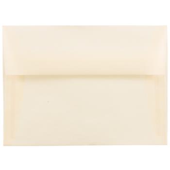 JAM Paper A6 Translucent Vellum Envelopes, 4 3/4&quot; x 6 1/2&quot;, Spring Ochre, 50/BX