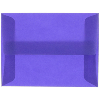 JAM Paper A6 Translucent Vellum Envelopes, 4 3/4&quot; x 6 1/2&quot;, Wisteria Purple, 50/PK