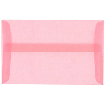 JAM Paper A6 Translucent Vellum Envelopes, 4 3/4&quot; x 6 1/2&quot;, Blush Pink, 50/PK