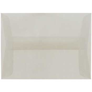 JAM Paper A6 Translucent Vellum Envelopes, 4 3/4&quot; x 6 1/2&quot;, Platinum Silver, 50/BX