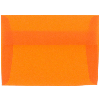 JAM Paper A6 Translucent Vellum Envelopes, 4 3/4&quot; x 6 1/2&quot;, Orange, 25/PK