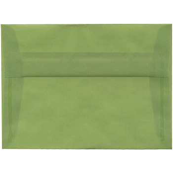 JAM Paper A7 Translucent Vellum Invitation Envelopes, 5 1/4&quot; x 7 1/4&quot;, Leaf Green, 25/PK