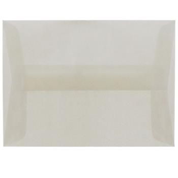 JAM Paper A7 Translucent Vellum Invitation Envelopes, 5 1/4&quot; x 7 1/4&quot;, Platinum Silver, 50/PK