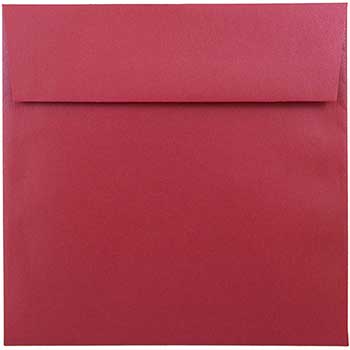 JAM Paper Metallic Invitation Envelopes, 6 1/2&quot; x 6 1/2&quot;, Jupiter Red Stardream, 50/BX