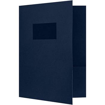 JAM Paper Presentation Folders, 100 lb, 9 in x 12 in, Nautical Blue Linen, 250/Case