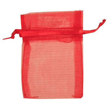 JAM Paper Sheer Organza Gift Bags, 3&quot; x 4&quot;, Red, 96/PK