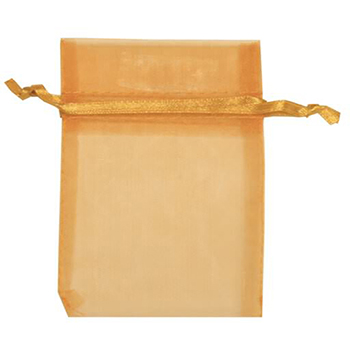 JAM Paper Sheer Organza Bags, X-Small, 3&quot; x 4&quot;, Gold, 12/PK