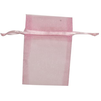 JAM Paper Sheer Organza Gift Bags, 3&quot; x 4&quot;, Baby Pink, 96/BX