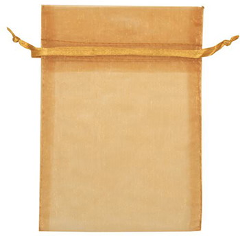 JAM Paper Sheer Organza Gift Bags, 4&quot; x 5 1/2&quot;, Gold, 96/PK