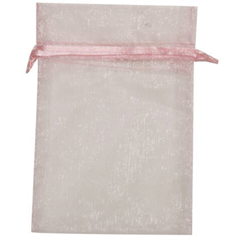 JAM Paper Sheer Organza Gift Bags, 4&quot; x 5 1/2&quot;, Baby Pink, 96/BX