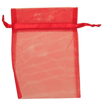 JAM Paper Sheer Organza Gift Bags, 5&quot; x 6 1/2&quot;, Red, 96/PK