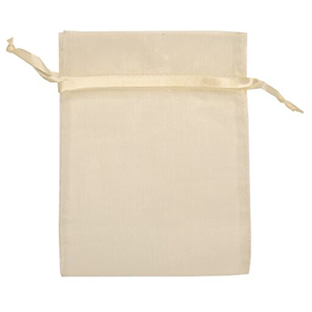 JAM Paper Sheer Organza Gift Bags, 5&quot; x 6 1/2&quot;, Ivory, 96/BX