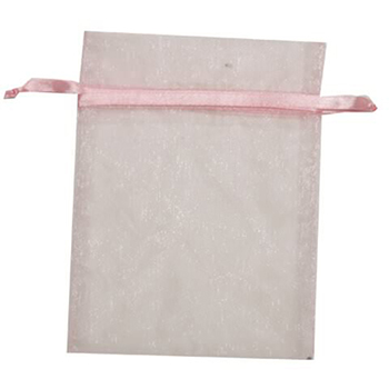 JAM Paper Sheer Organza Gift Bags, 5&quot; x 6 1/2&quot;, Baby Pink, 96/BX