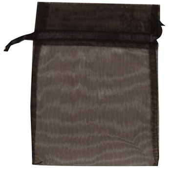 JAM Paper Sheer Organza Gift Bags, 5 1/2&quot; x 9&quot;, Black, 12/PK