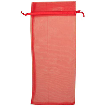 JAM Paper Sheer Organza Wine Bags Carriers, 6&quot; x 14&quot;, Red, 12/PK
