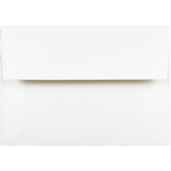 JAM Paper A7 Strathmore Invitation Envelopes, 5 1/4&quot; x 7 1/4&quot;, Bright White Wove, 250/CT