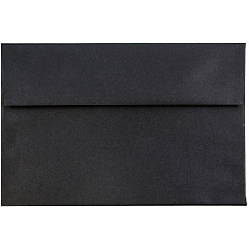 JAM Paper A7 Square Invitation Envelopes, 5 1/4&quot; x 7 1/4&quot;, Black Linen, 250/CT