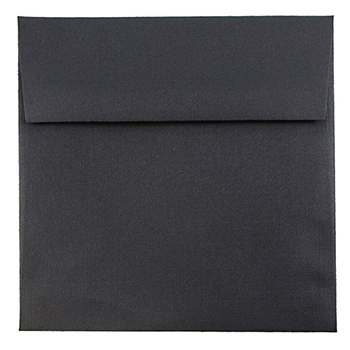 JAM Paper Square Invitation Envelopes, 5 1/2&quot; x 5 1/2&quot;, Black Linen, 50/PK