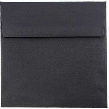 JAM Paper 5 1/2&quot; x 5 1/2&quot; Square Invitation Envelopes, Black Linen, 25/PK