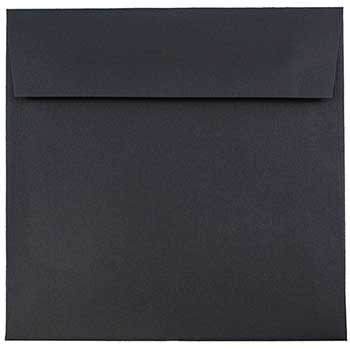 JAM Paper Premium Invitation Envelopes, 6 1/2&quot; x 6 1/2&quot;, Black Linen, 250/CT